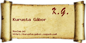 Kurusta Gábor névjegykártya